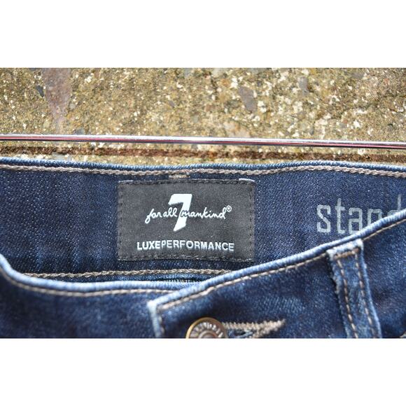 7 For All Mankind Luxe Performance Men's Straight Leg Jeans - Dark Wash-32 - Picture 4 of 4